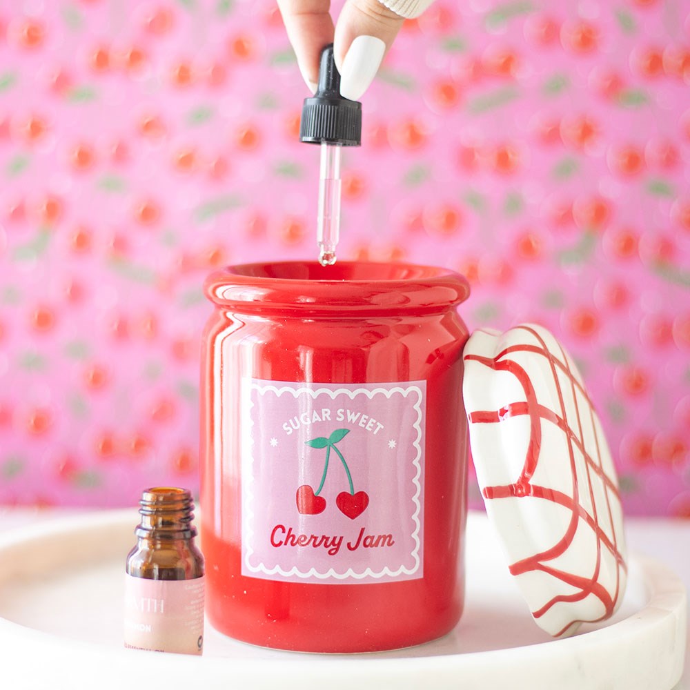 Brûleur pot de confiture cerise